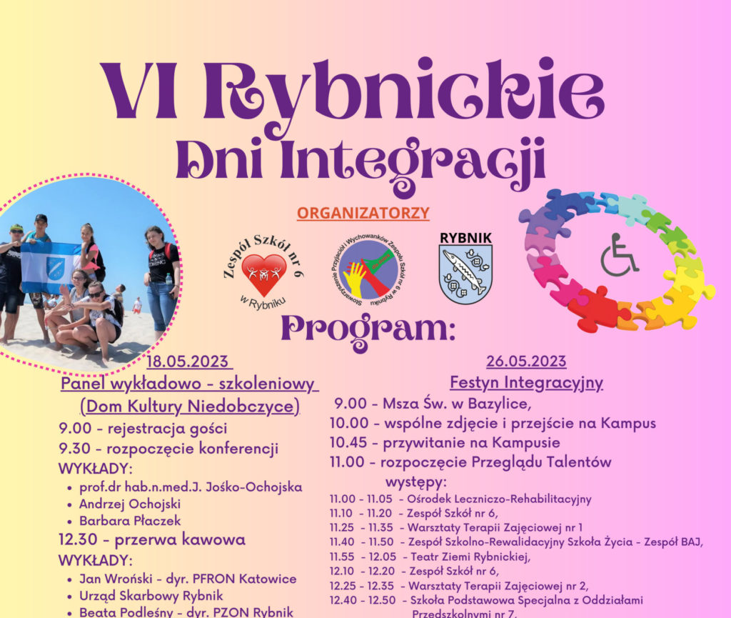 VI Rybnickie Dni Integracji – zaproszenie, plakat
