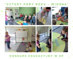 Kolaż zdjęć uczestników konkursu podczas zadań konkursowych.