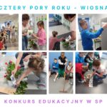 Kolaż zdjęć uczestników konkursu podczas zadań konkursowych.