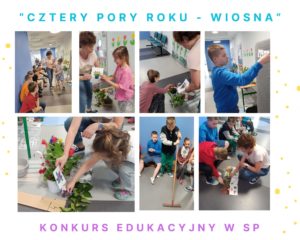 Kolaż zdjęć uczestników konkursu podczas zadań konkursowych.