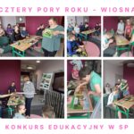 Kolaż zdjęć uczestników konkursu podczas zadań konkursowych.