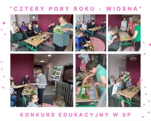 Kolaż zdjęć uczestników konkursu podczas zadań konkursowych.