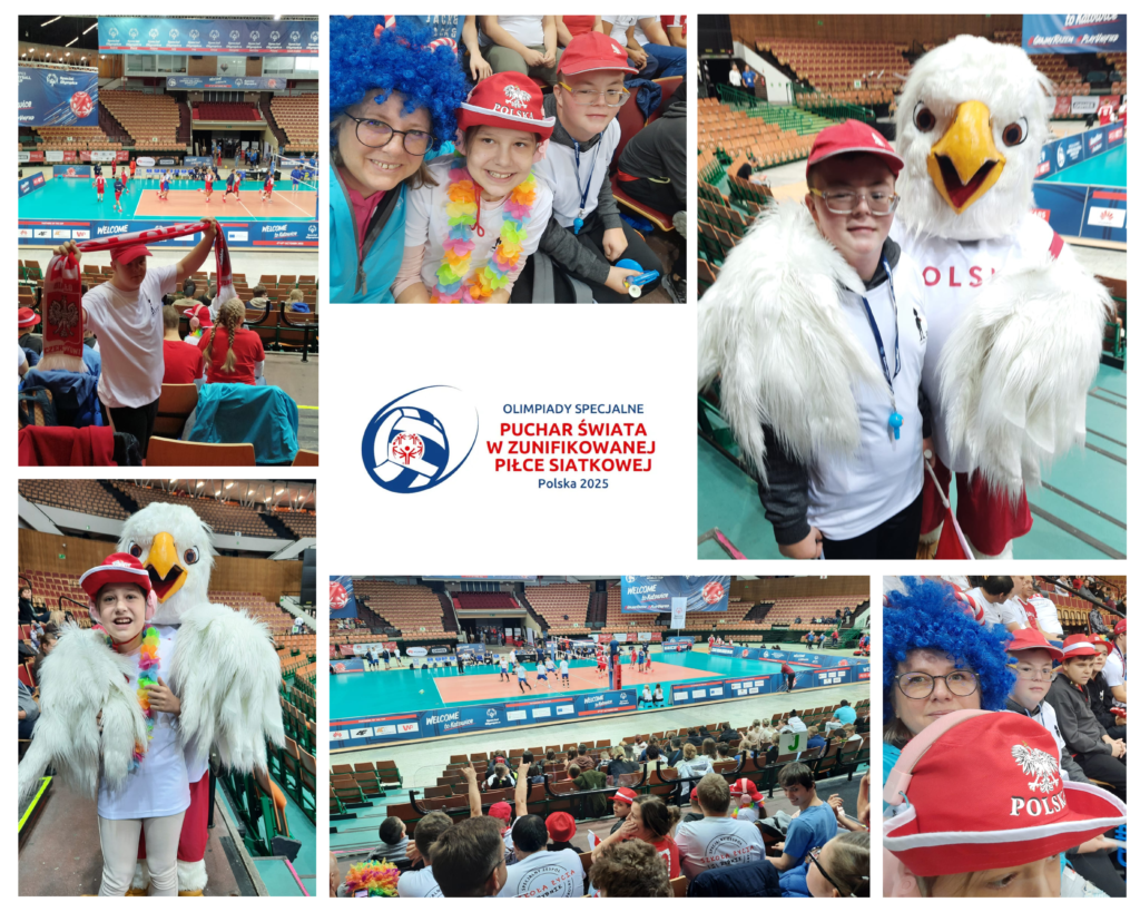 Kibicowaliśmy w Katowickim Spodku podczas Pucharu Świata w Zunifikowanej Piłce Siatkowej Olimpiad Specjalnych Kibicowaliśmy w Katowickim Spodku podczas Pucharu Świata w Zunifikowanej Piłce Siatkowej Olimpiad Specjalnych